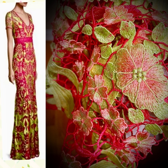 Marchesa Notte Lace Guipure Ball Gown Sz 12 NWT - Picture 3 of 12